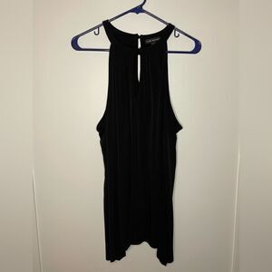 S19 Lane Bryant Size 18 20 Black Slinky Sleeveless Tank Keyholes Front and Back